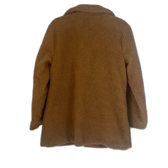 Pink Platinum Brown Fleece Teddy Jacket Lined Boho Casual Neutral Size Medium - Picture 10 of 11